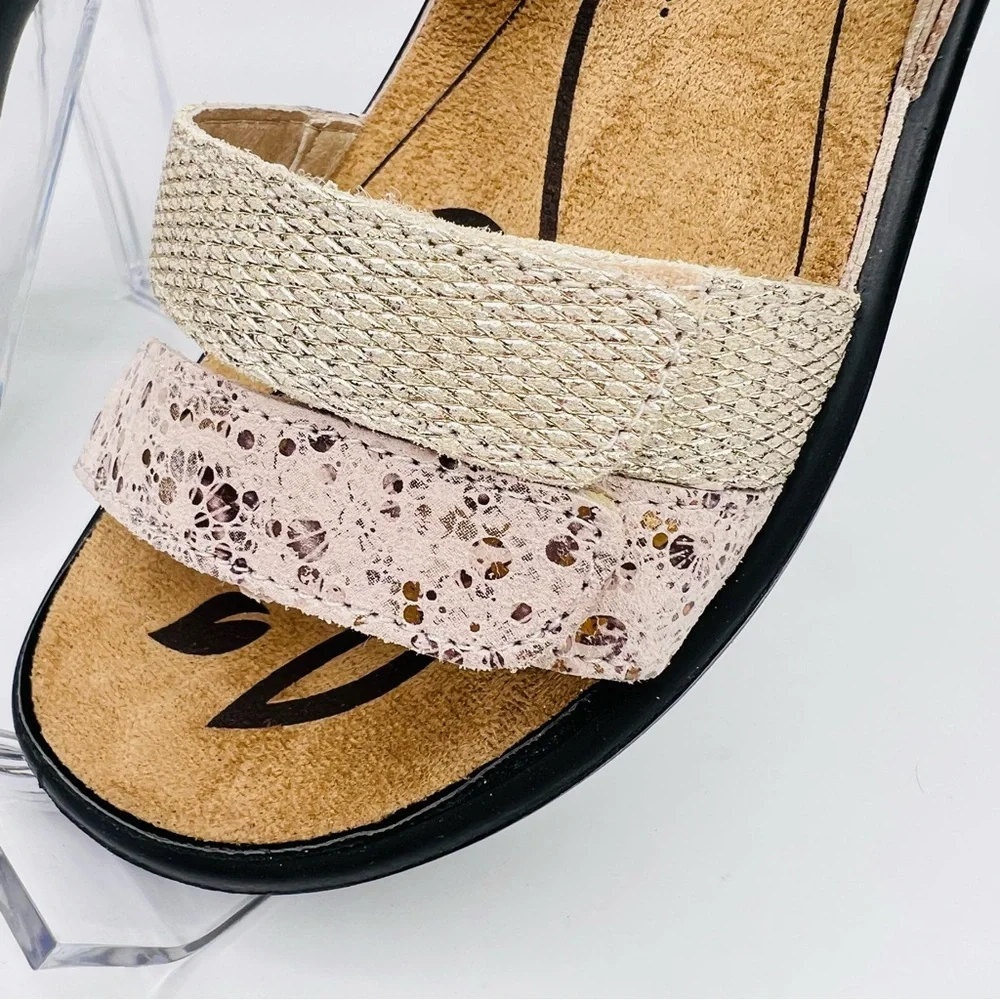 Romika Ibiza 103 Tan/Gold Leather  Hook & Loop Closure Slip On Sandals